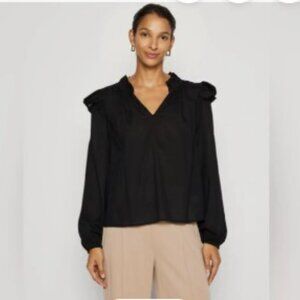 Gap, Black Ruffle Blouse, Size:XXL, NWT